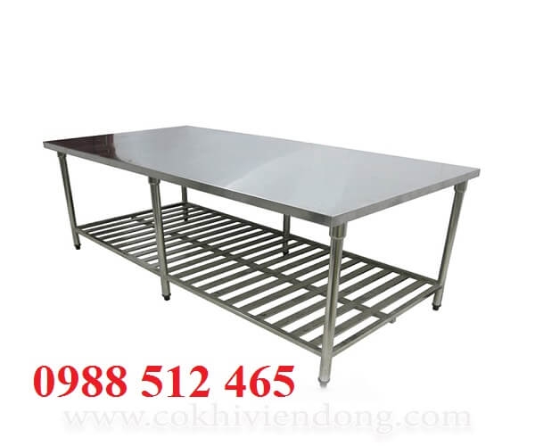 BÀN INOX CÓ KỆ SONG LẮP RÁP