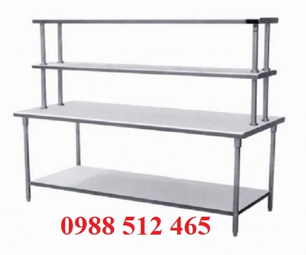BÀN INOX CÓ KỆ TRÊN