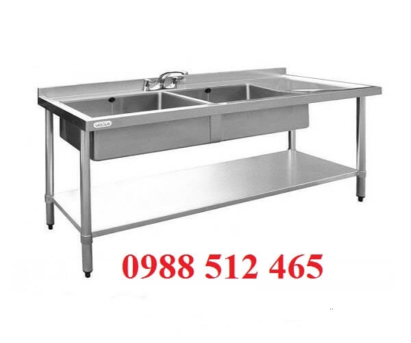 CHẬU RỬA ĐÔI CÓ KỆ PHẲNG