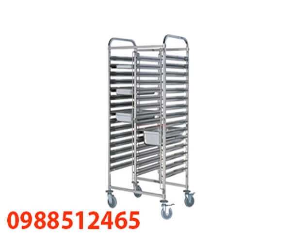 XE ĐẨY KHAY THỨC ĂN INOX